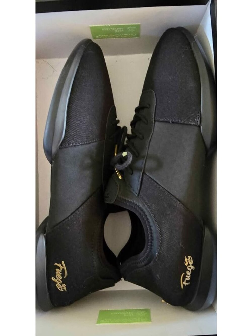 Fuego Dance Shoes: Women 10 Men 8.5 All-Black Split-sole - Picture 5 of 7
